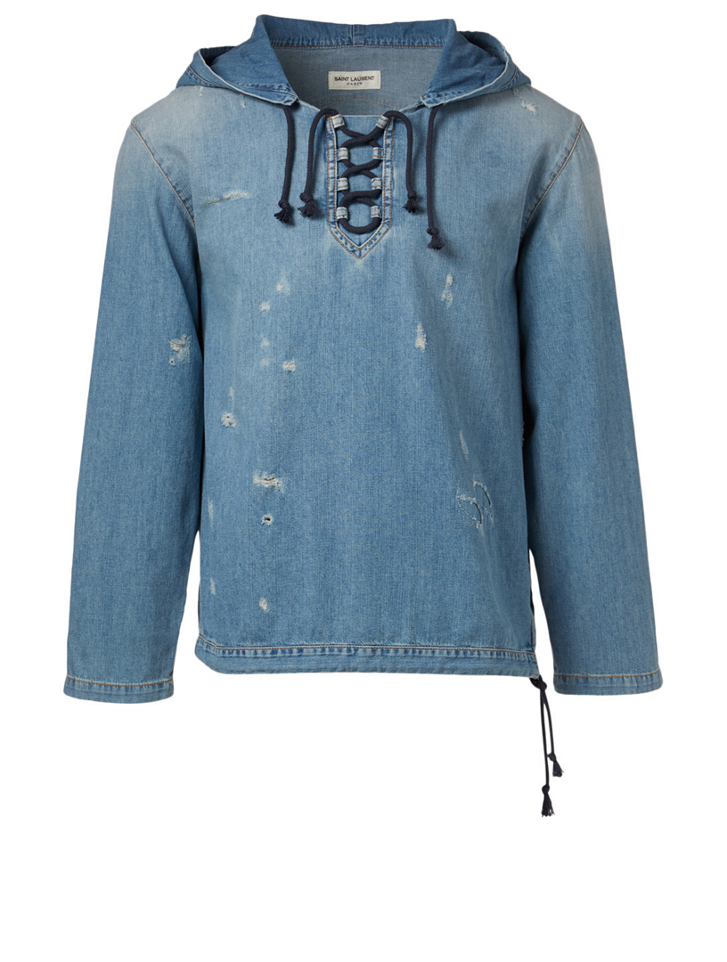 saint laurent denim hoodie