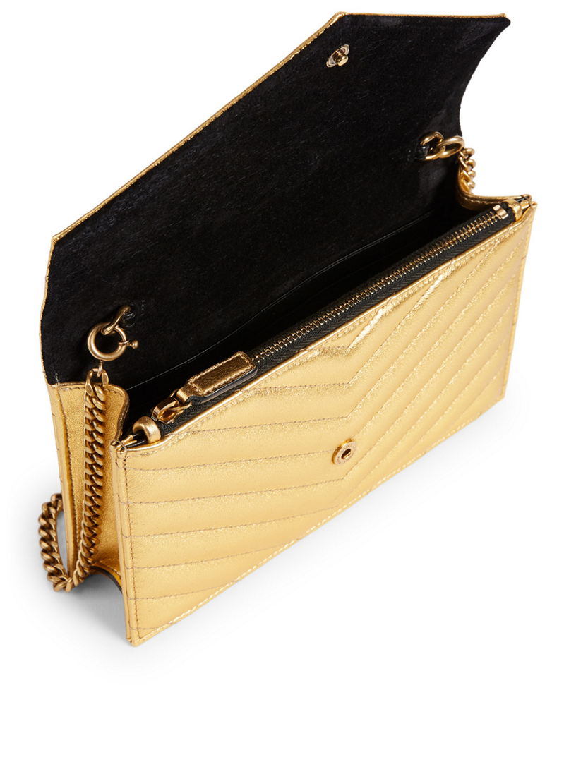 ysl wallet on chain gold