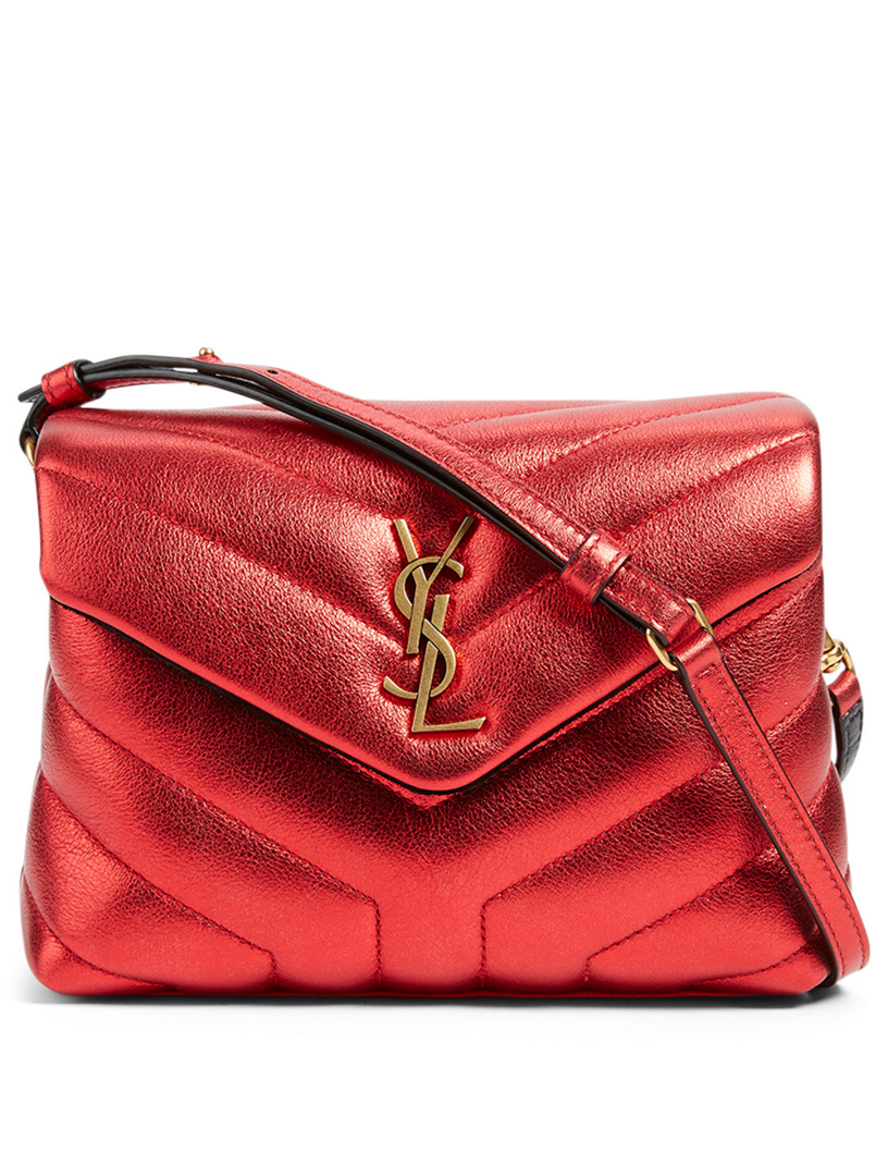 SAINT LAURENT Toy Lou Lou YSL Monogram Metallic Leather Crossbody Bag | Holt Renfrew