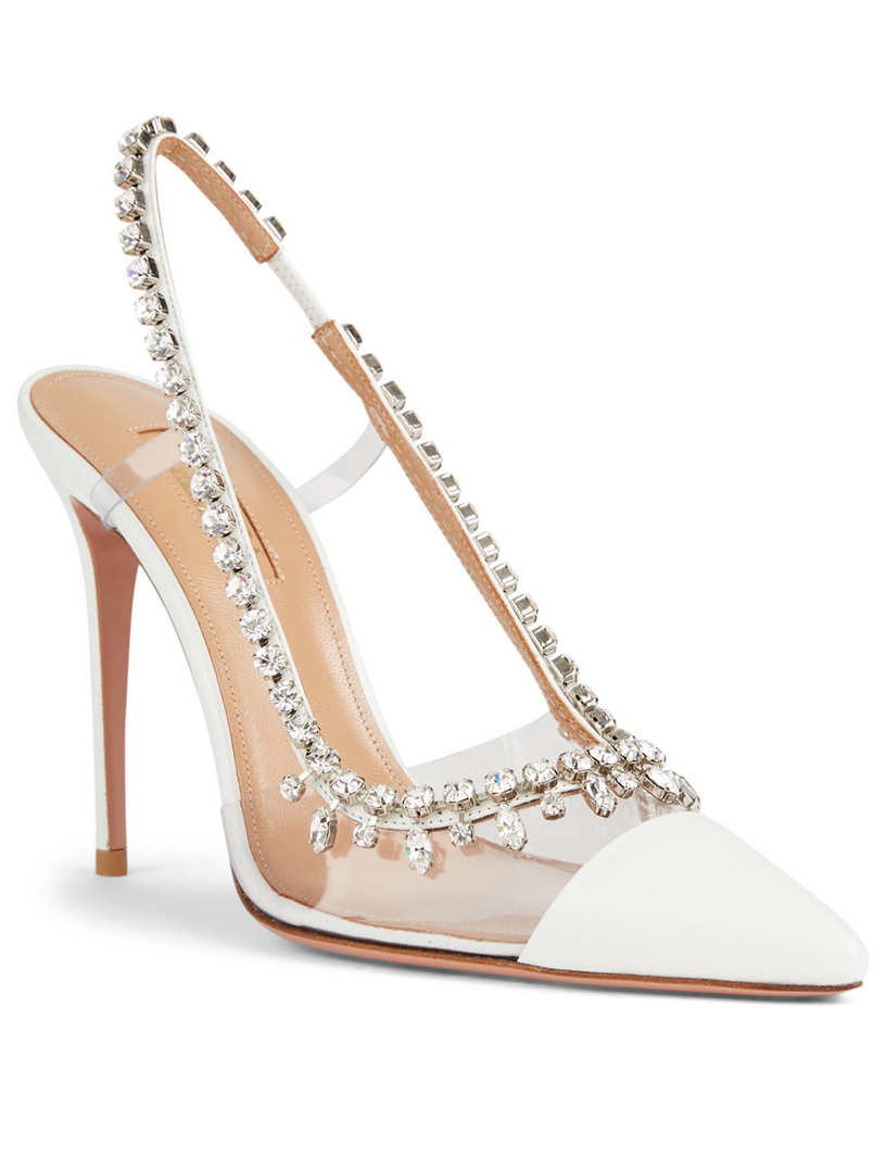 aquazzura pvc slingback heels