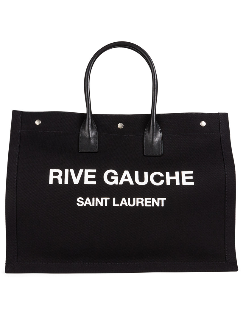 SAINT LAURENT Rive Gauche Linen And Leather Tote Bag | Holt Renfrew Canada