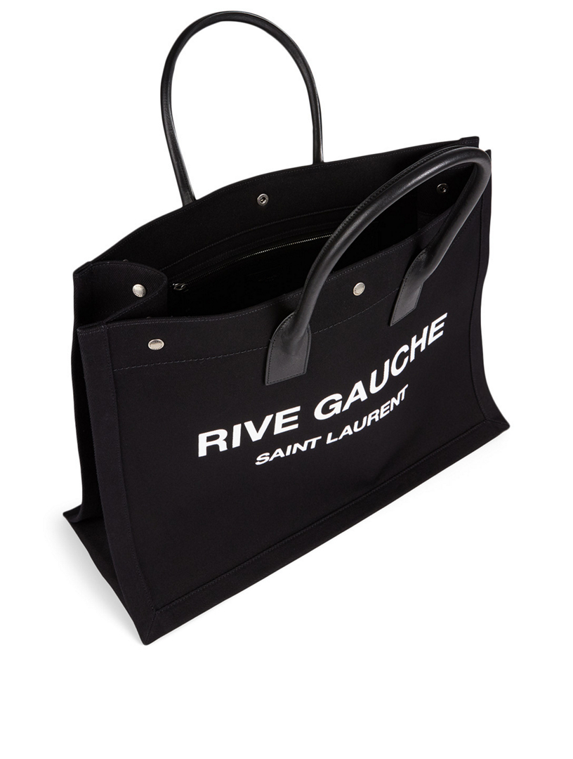 SAINT LAURENT Rive Gauche Linen And Leather Tote Bag | Holt Renfrew Canada