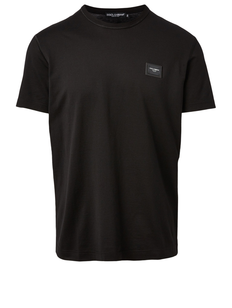 GABBANA Cotton T-Shirt With Logo Patch 