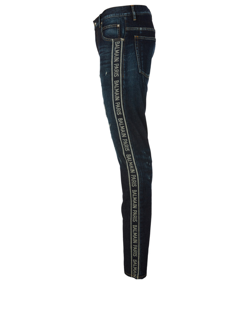 balmain logo jeans