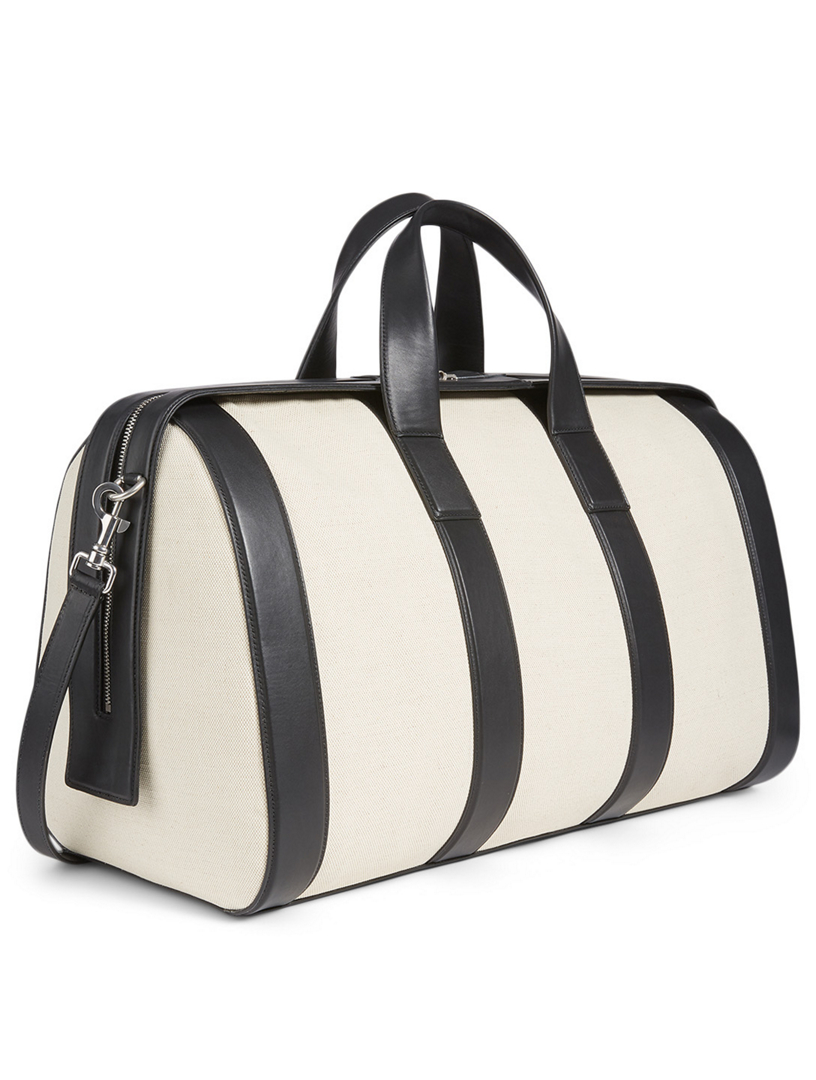 BOTTEGA VENETA Leather And Linen Canvas Duffle Bag | Holt Renfrew Canada