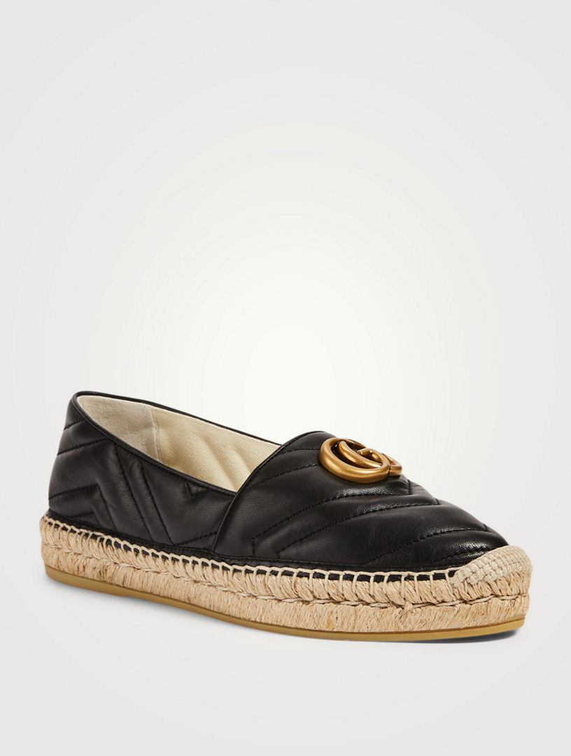 gucci leather espadrille with double g