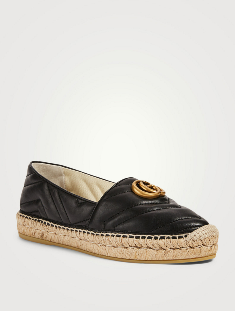 leather espadrille flats