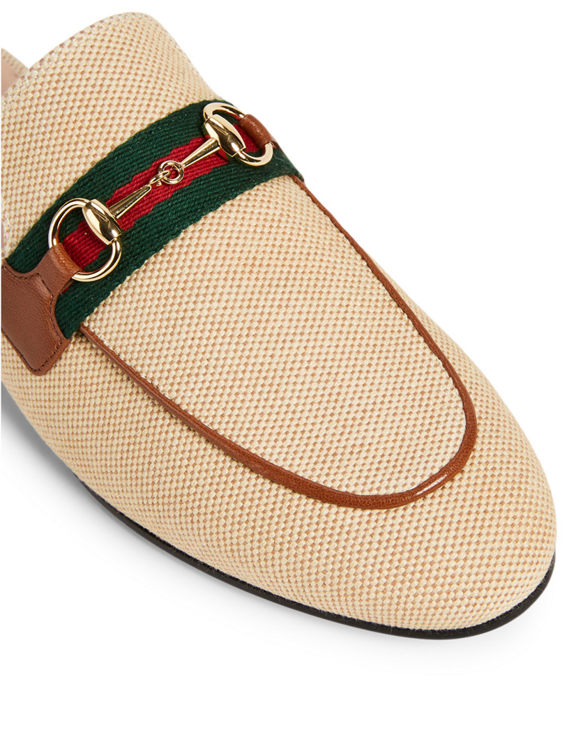 gucci princetown canvas slippers