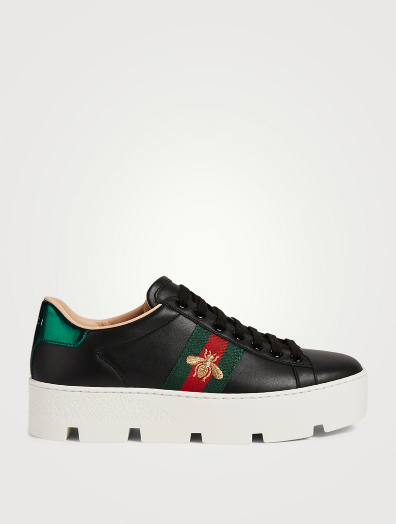 gucci leather platform sneakers