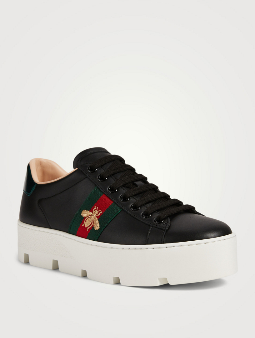 gucci leather platform sneakers