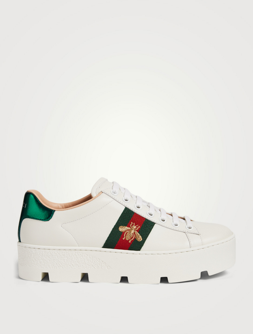gucci leather platform sneakers