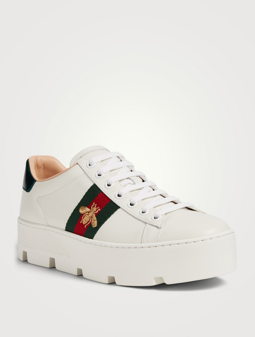 gucci leather platform sneakers