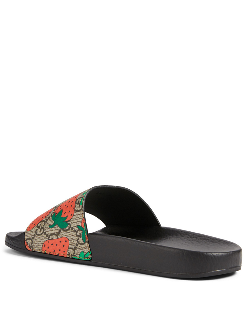 gucci slides with strawberries