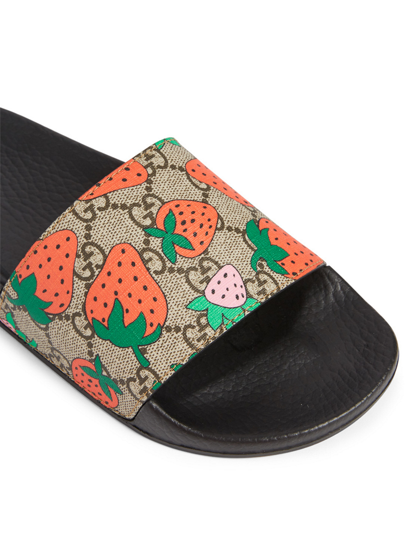 gg gucci strawberry slide sandal