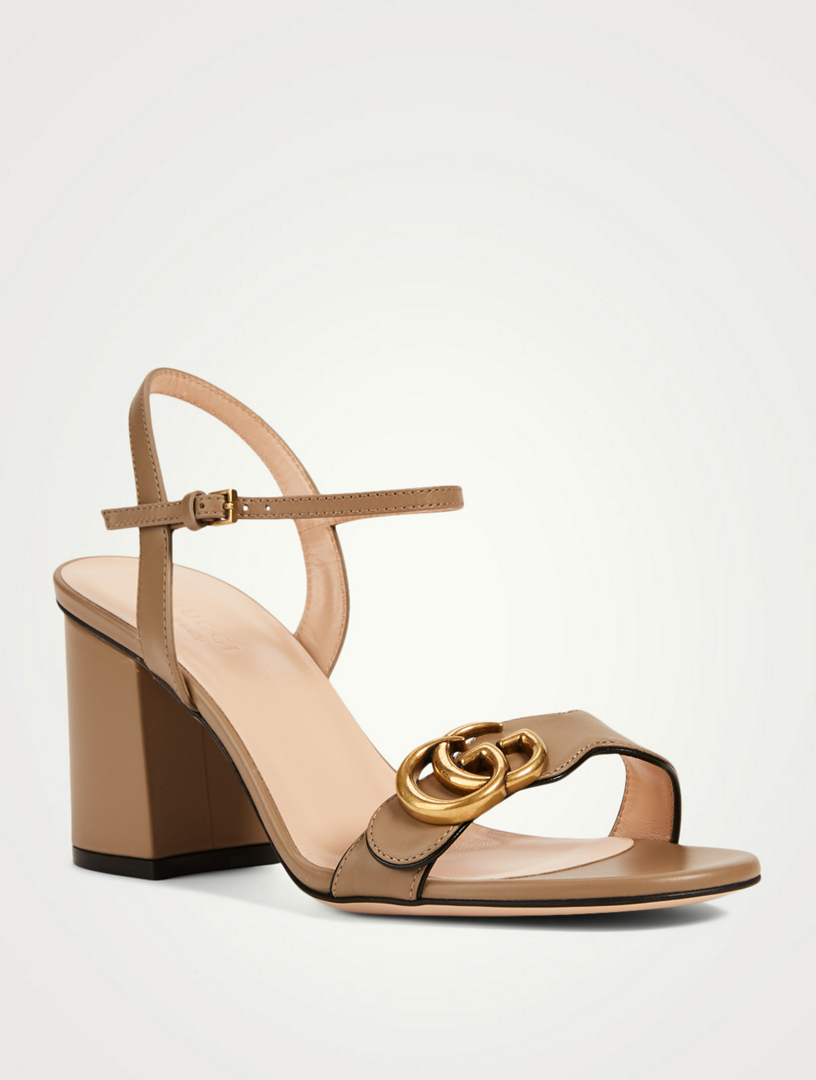 gucci leather sandal heel