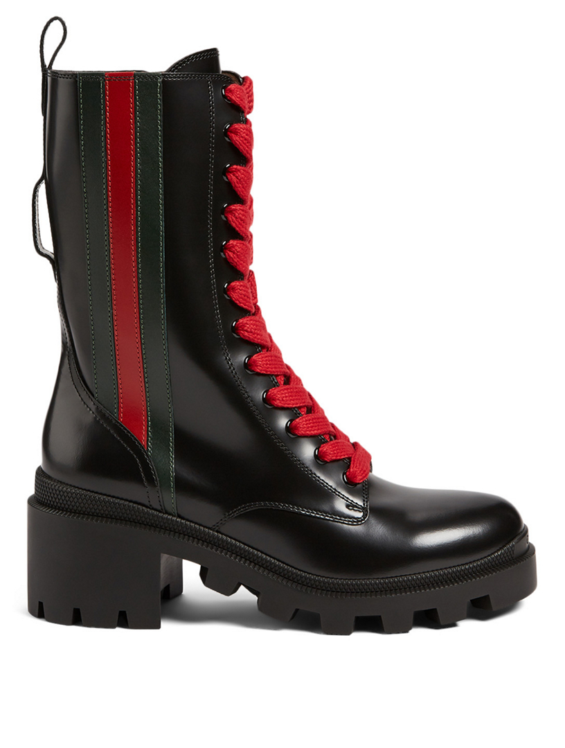 gucci trip leather combat boot