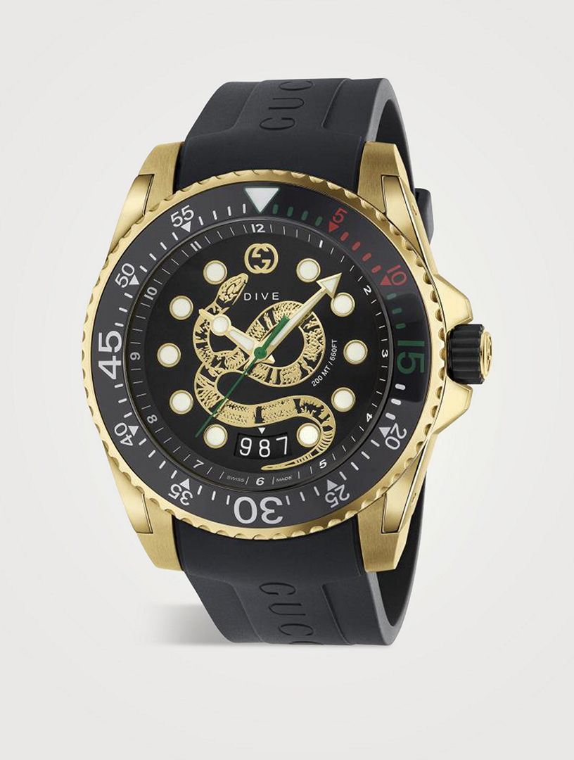 GUCCI Gucci Dive Rubber Strap Watch 