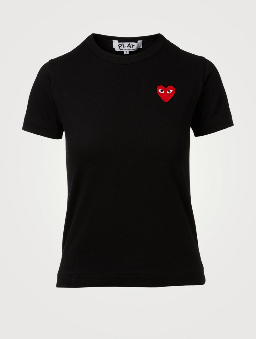 white tshirt with red heart