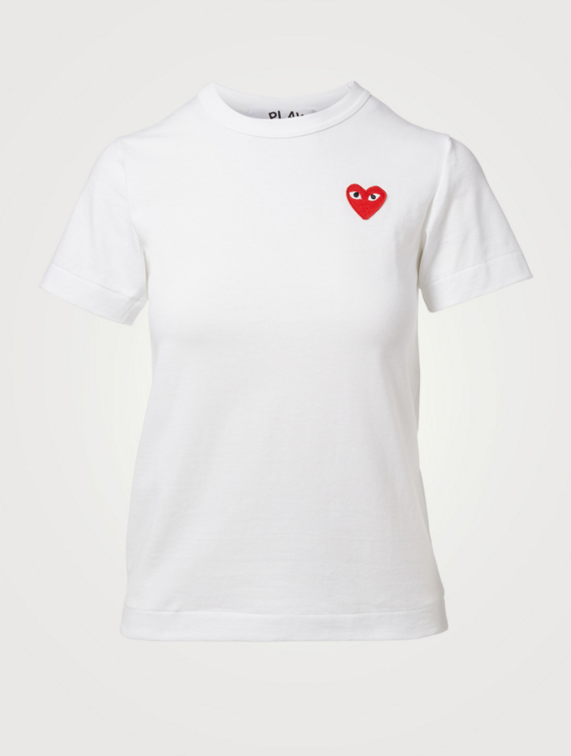 red and white heart shirt