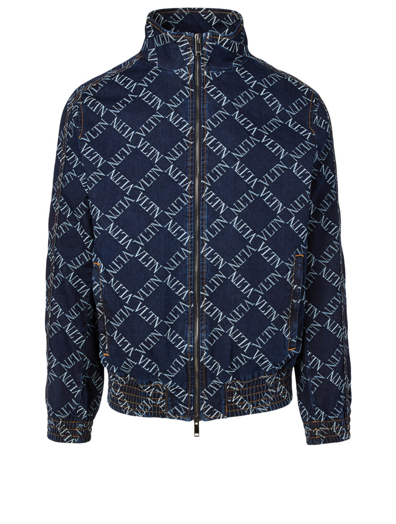 VALENTINO Zip Denim Jacket In VLTN Print | Holt Renfrew Canada