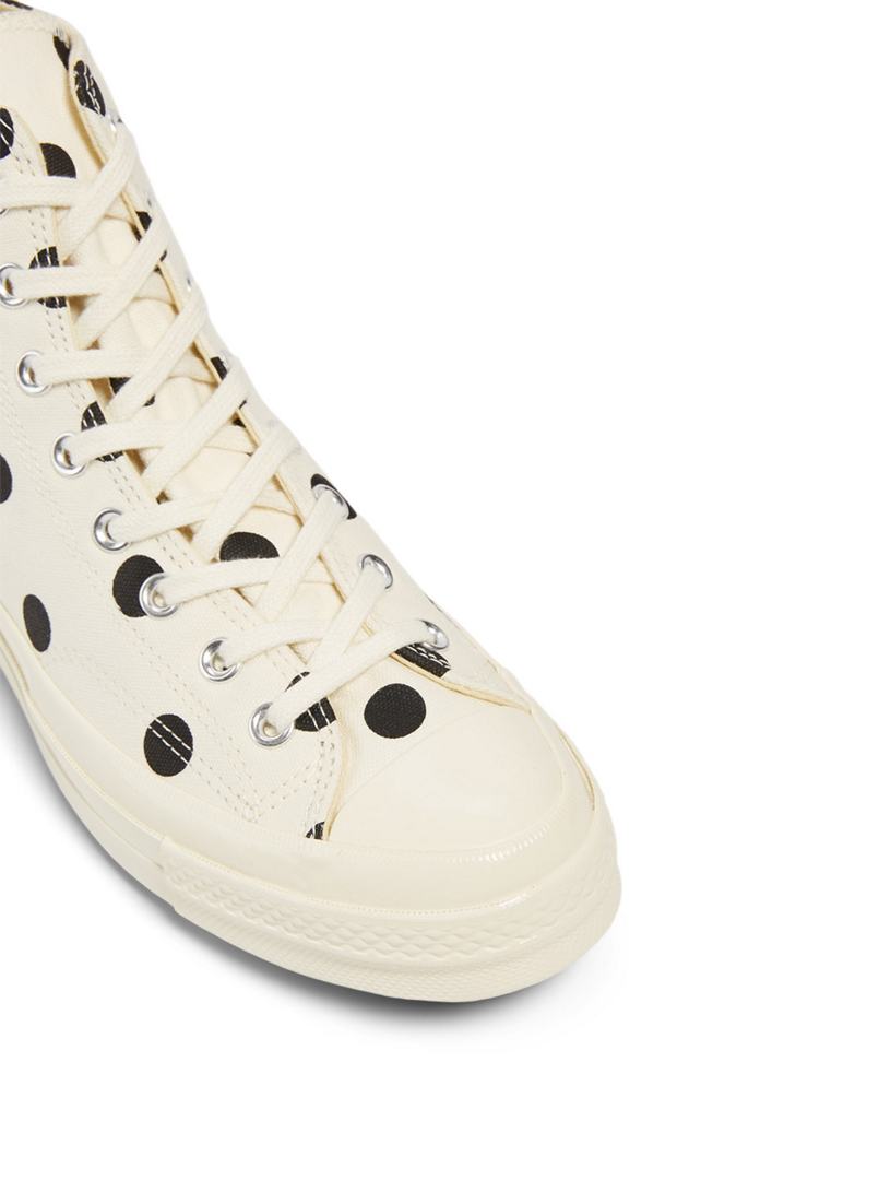 white polka dot comme des garcons