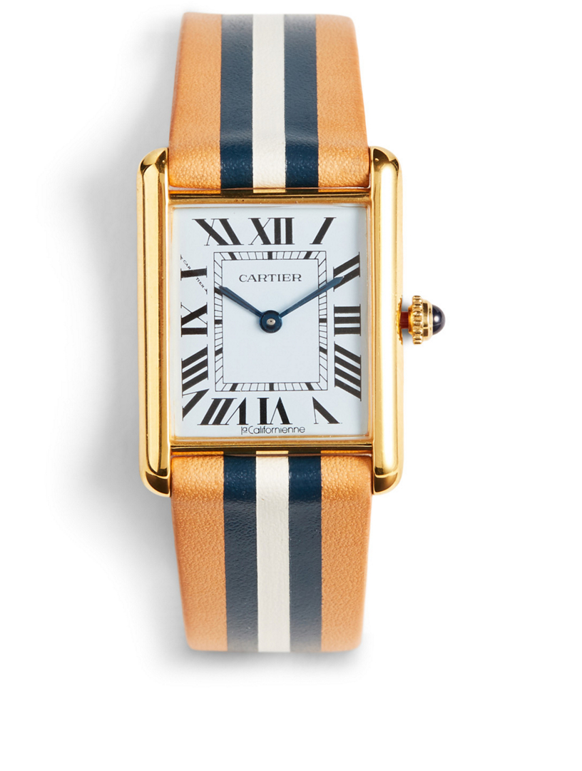 cartier ladies tank watch leather strap