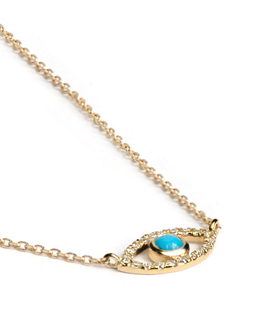 ANZIE Classique 14K Gold Evil Eye Necklace With Sleeping Beauty