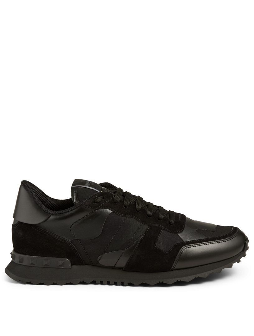 valentino garavani rockrunner leather sneakers
