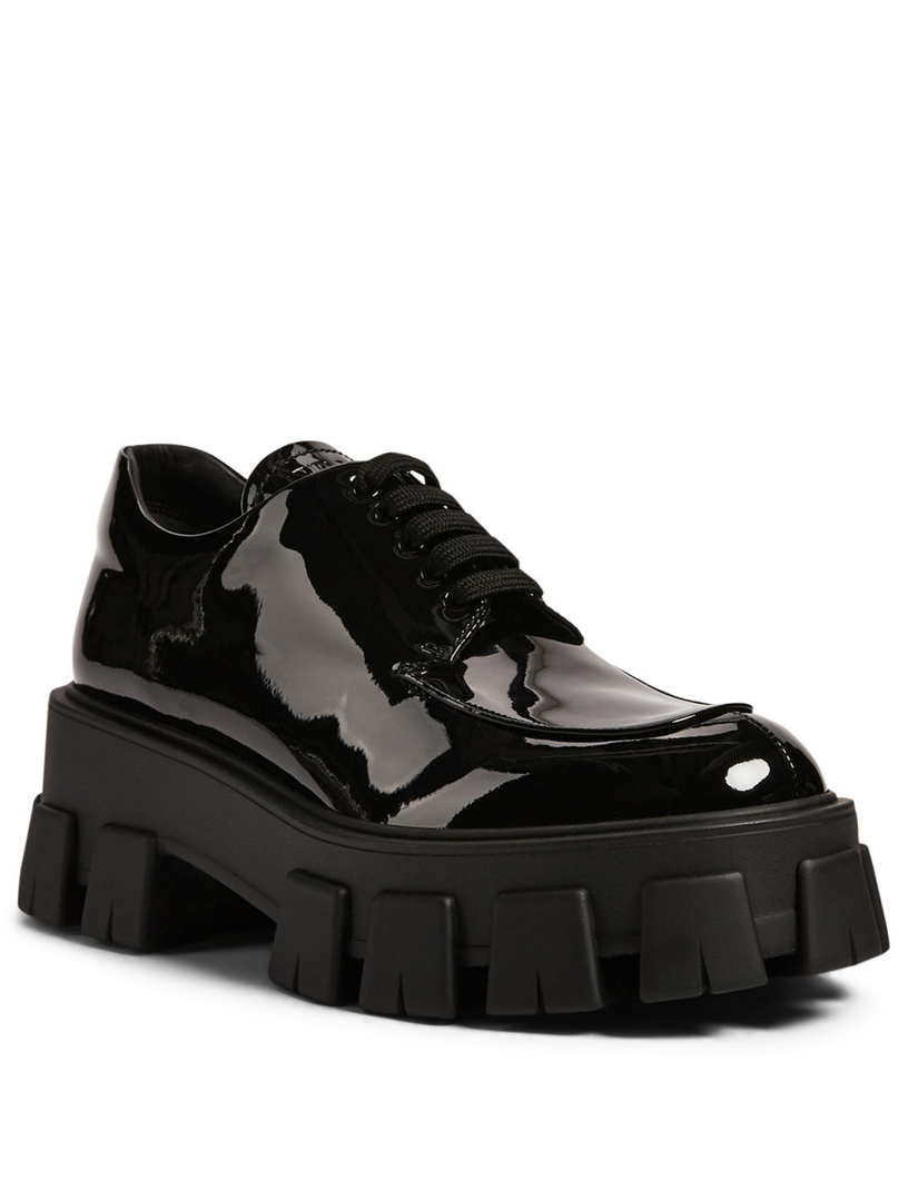 Womens Black Patent Leather Platform Shoes