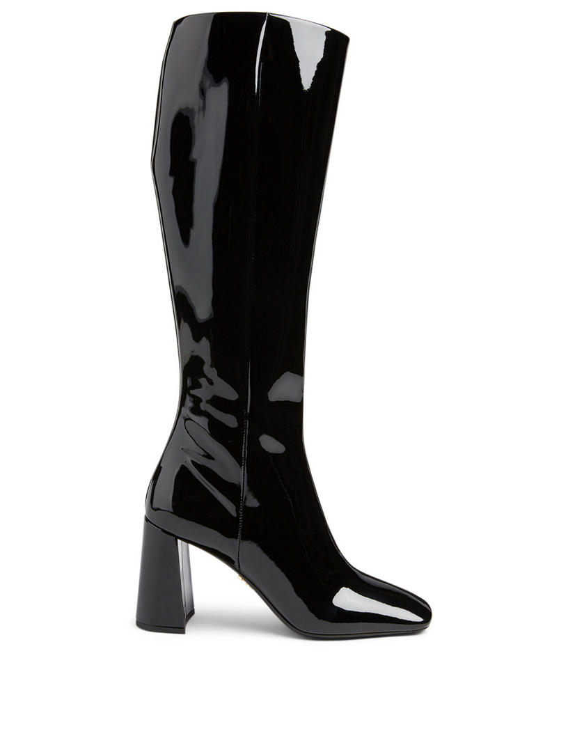 Patent Leather Knee-High Boots