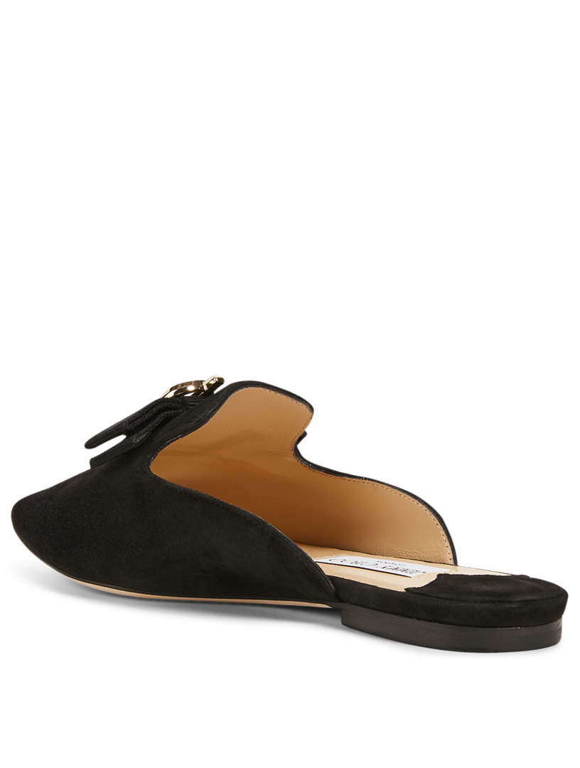 suede mule flats