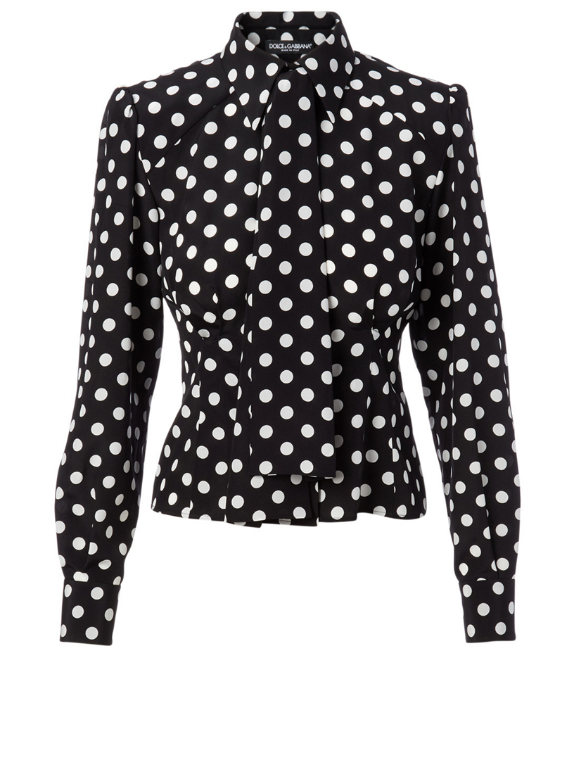 DOLCE & GABBANA Silk Blouse In Polka Dot Print | Holt Renfrew Canada