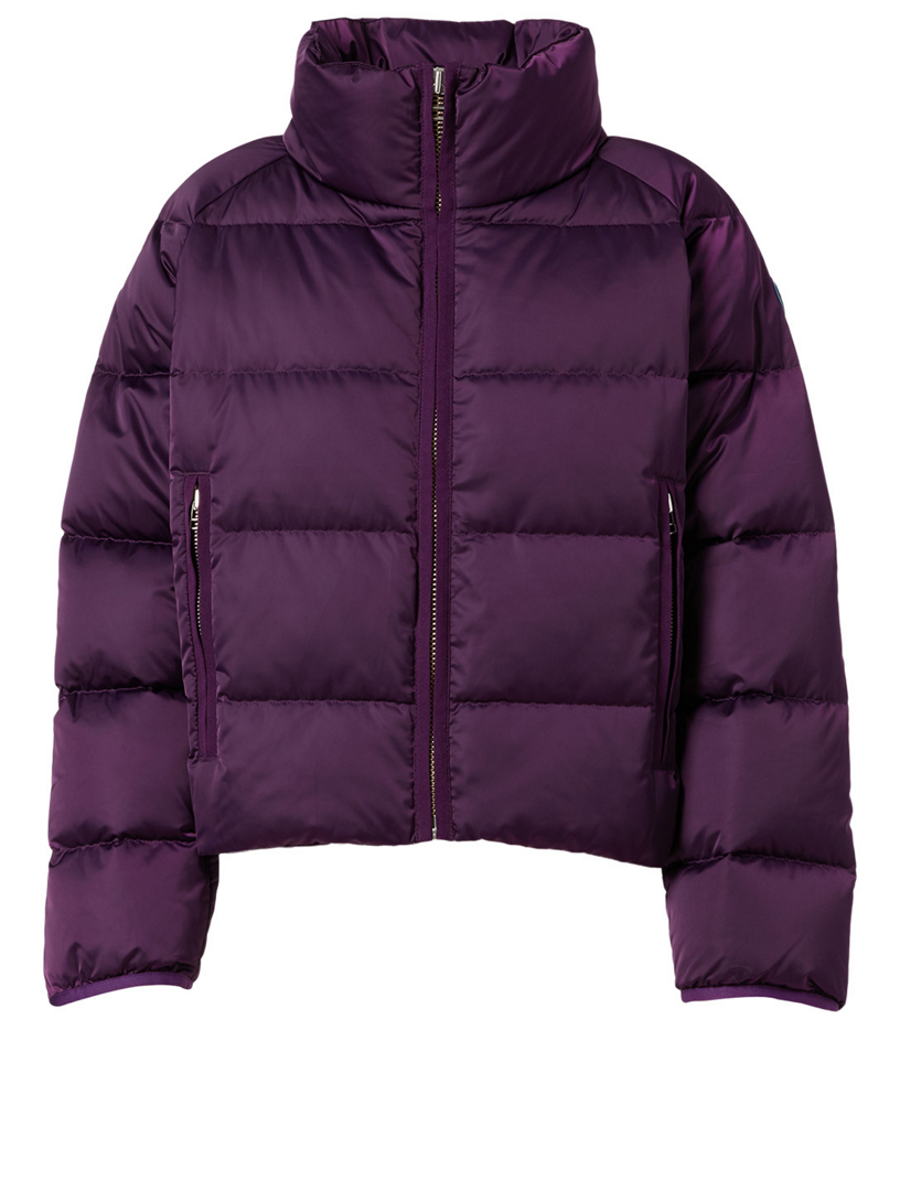 TORY SPORT Satin Cropped Down Puffer Jacket | Holt Renfrew Canada