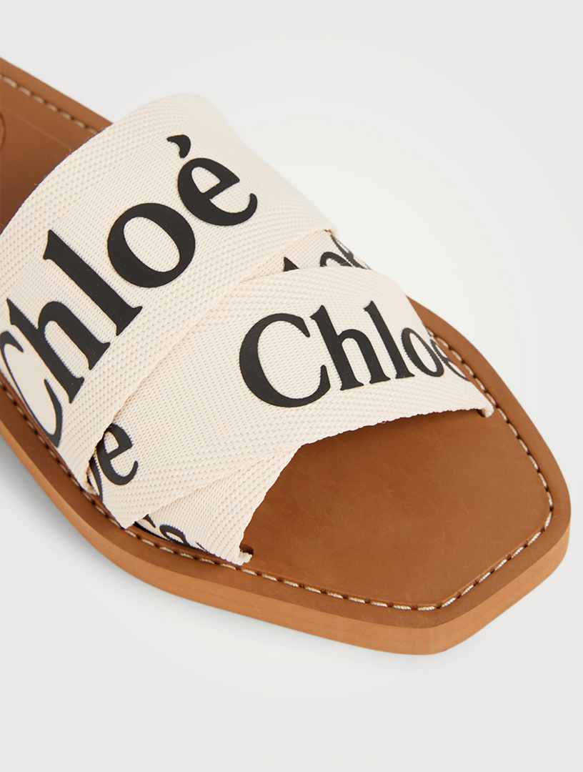 CHLOÉ Woody Canvas Logo Slide Sandals | Holt Renfrew Canada