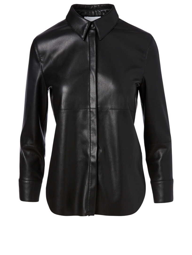 h & m leather shirt