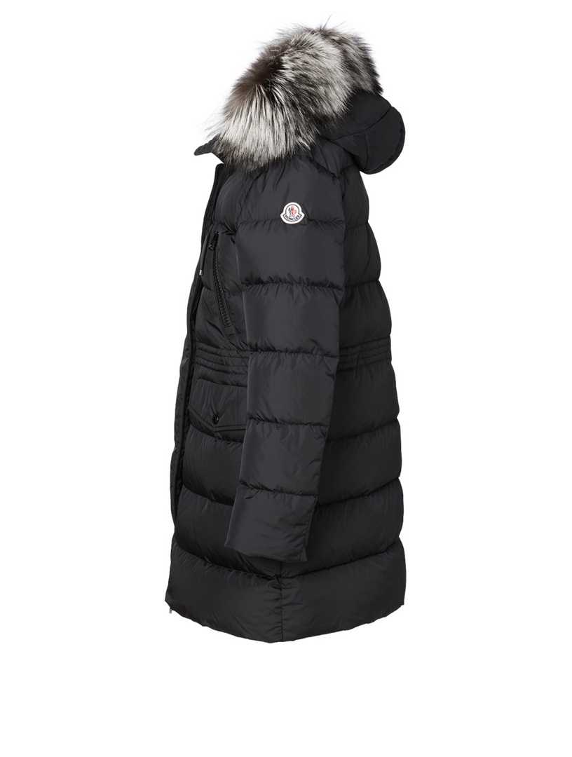 moncler black coat with fur