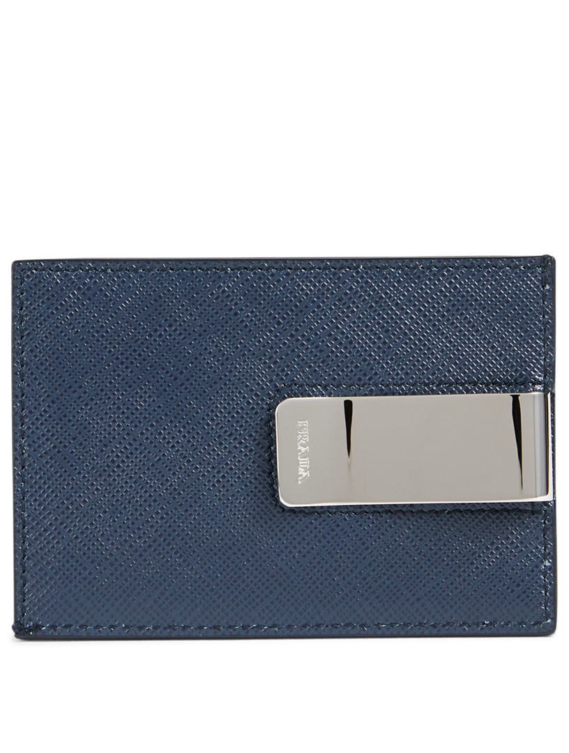 saffiano leather card holder prada