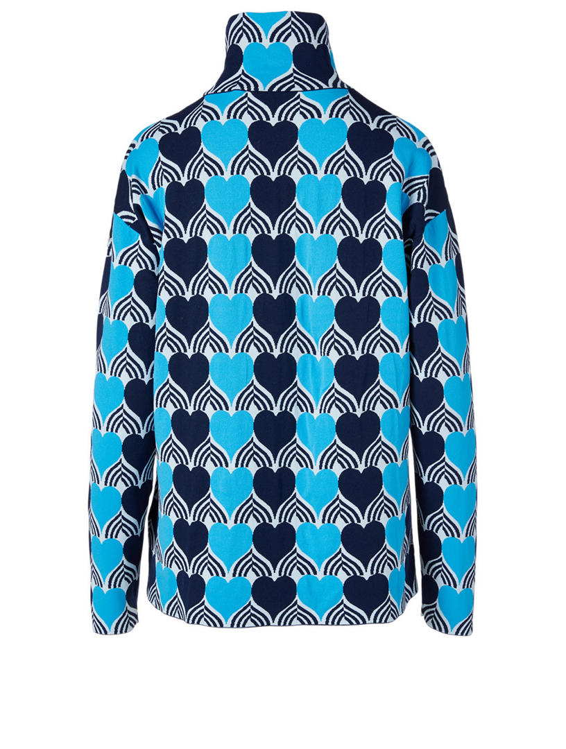 heart print turtleneck