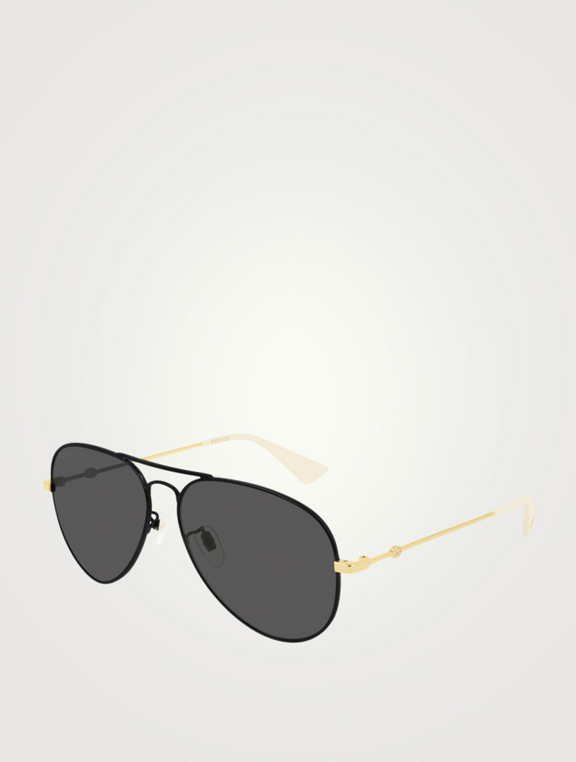 gucci black aviator sunglasses