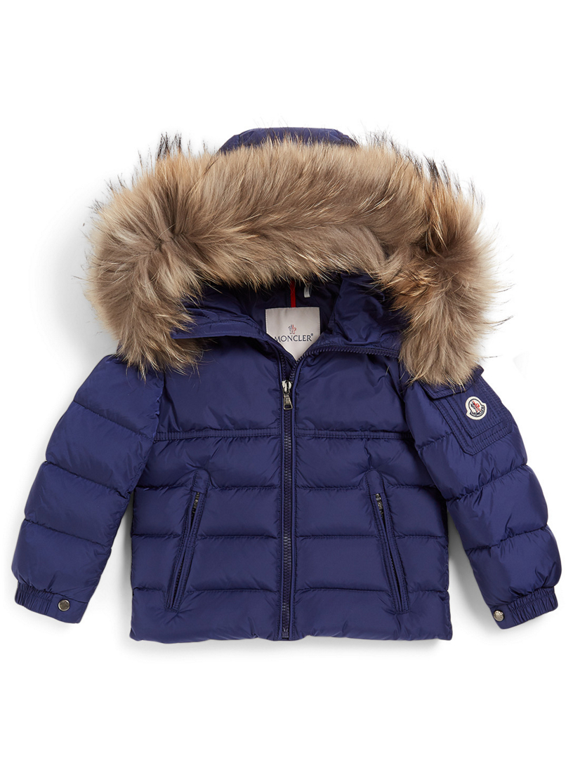 MONCLER ENFANT Doudoune New Byron à capuche bordée de fourrure pour garçon  | Holt Renfrew Canada