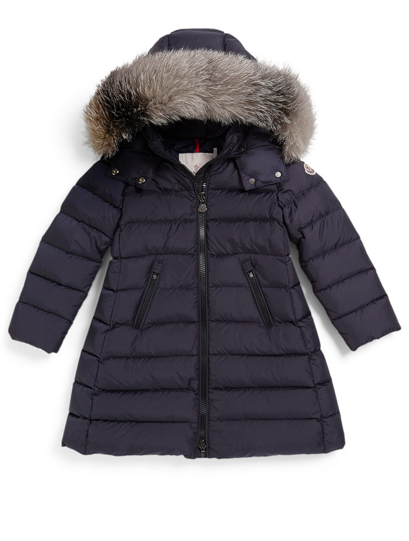 MONCLER ENFANT Girls Abelle Down Coat With Fur Hood | Holt Renfrew Canada