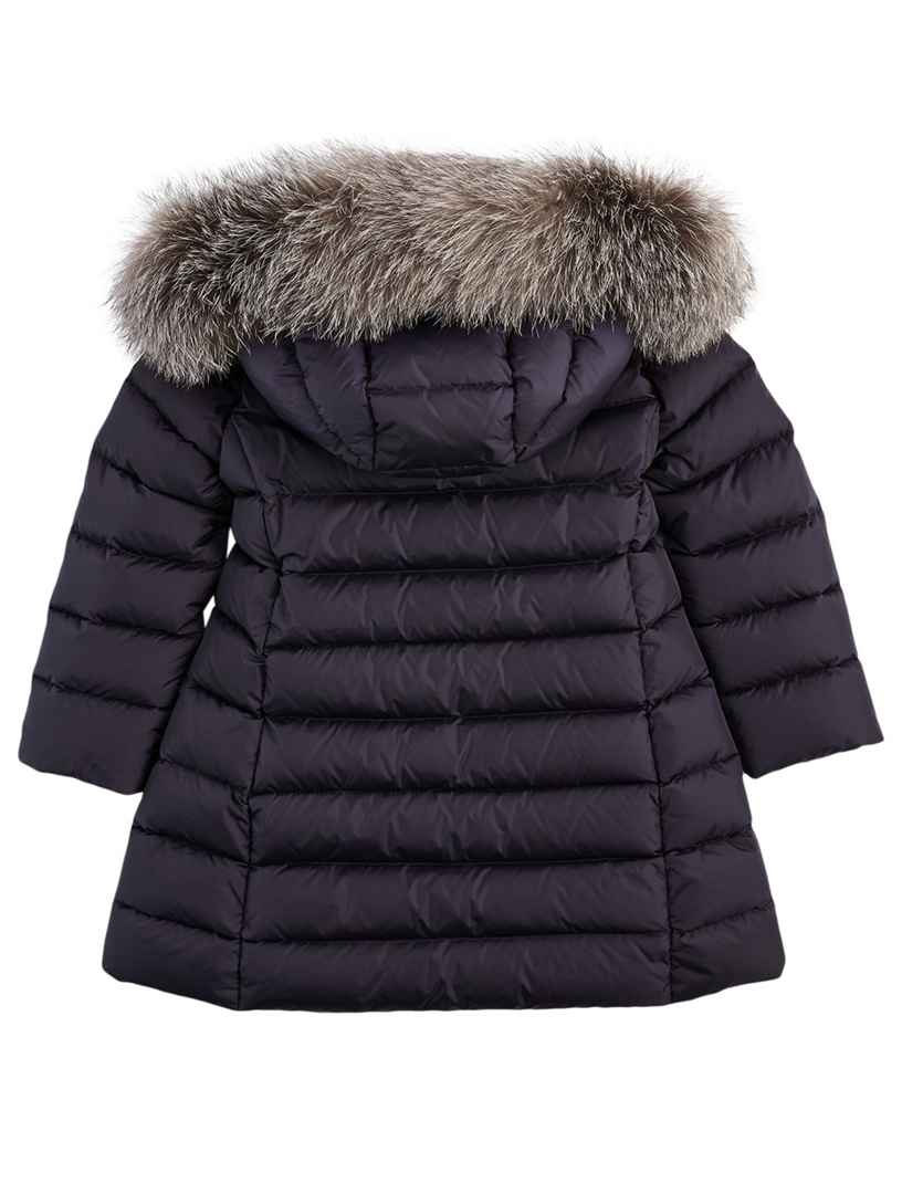 MONCLER ENFANT Girls Abelle Down Coat With Fur Hood | Holt Renfrew Canada