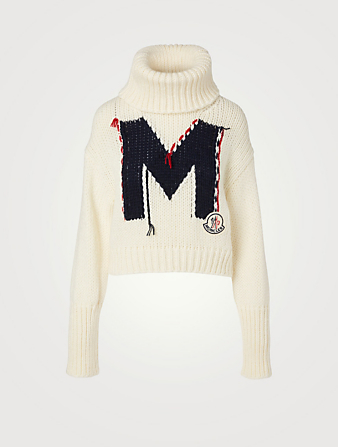 MONCLER Wool-Blend Turtleneck Sweater Women's White