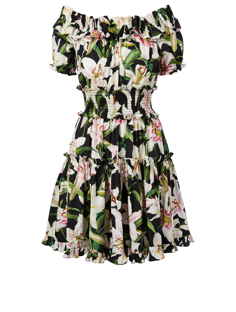 DOLCE & GABBANA Cotton Off-The-Shoulder Dress In Floral Print | Holt  Renfrew Canada