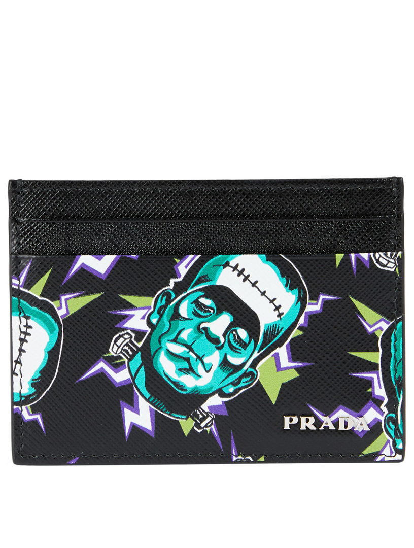 Prada Saffiano Leather Card Holder With Frankenstein Print Holt Renfrew Canada