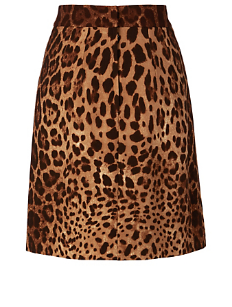 DOLCE & GABBANA Wool Mini Skirt In Leopard Print | Holt Renfrew Canada