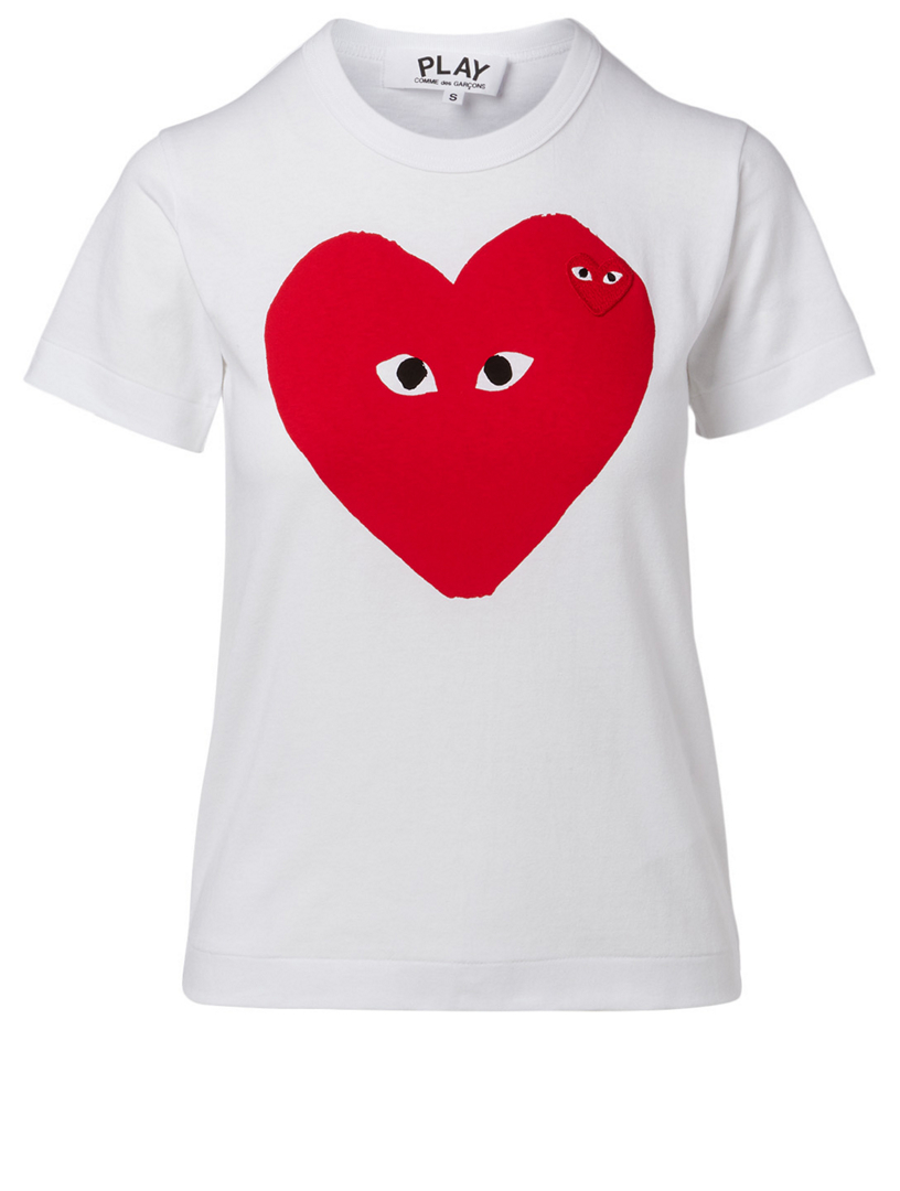 comme des garcons play women's double heart logo tee