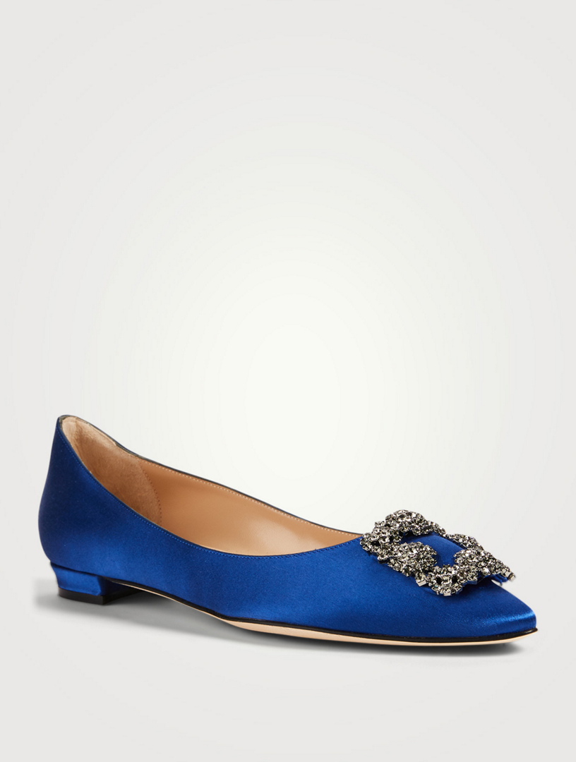 MANOLO BLAHNIK Hangisi Satin Flats | Holt Renfrew