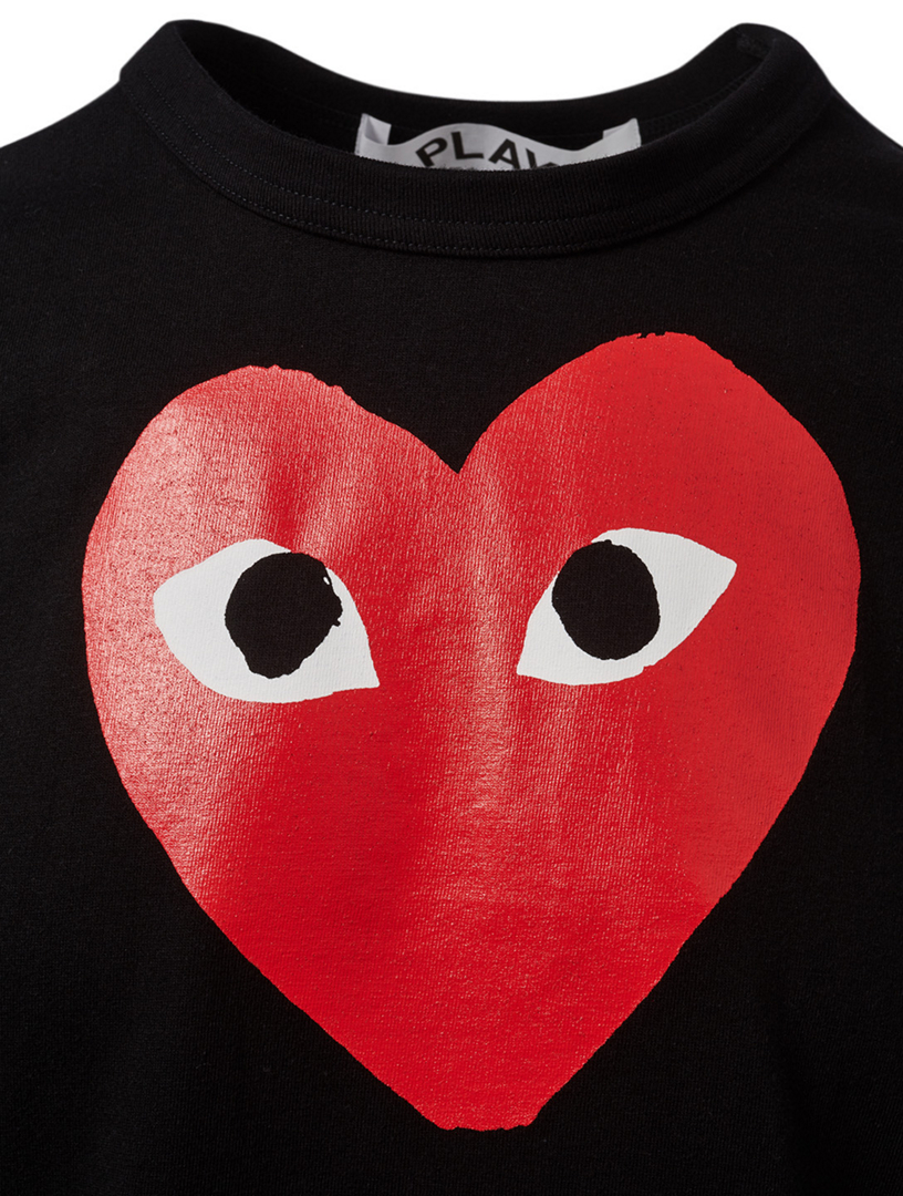 cdg black shirt red heart