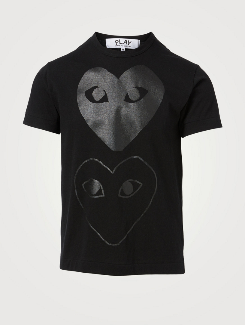 comme des garcons play women's double heart logo tee